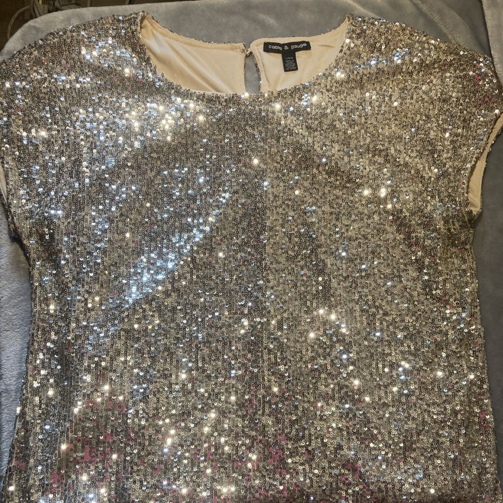 Cable and Guage sequined shirt women’s size large